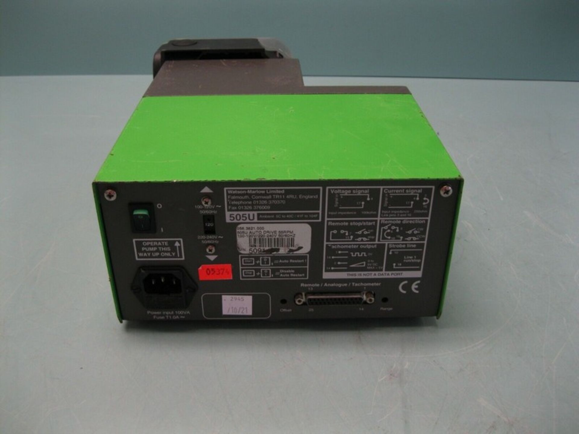Watson Marlow 505U Peristaltic Pump AS IS (NOTE: Packing and Palletizing Can Be Provided By Seller - Image 2 of 5