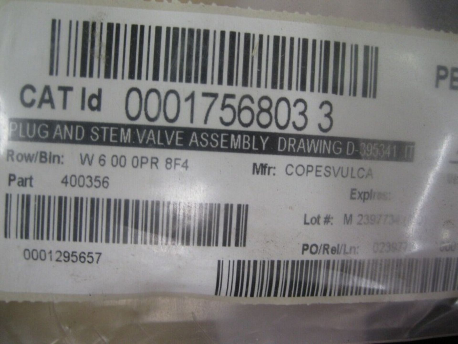 Copes Vulcan 400356 Plug/Stem Valve Assembly NEW(NOTE: Packing and Palletizing Can Be Provided By - Image 3 of 3
