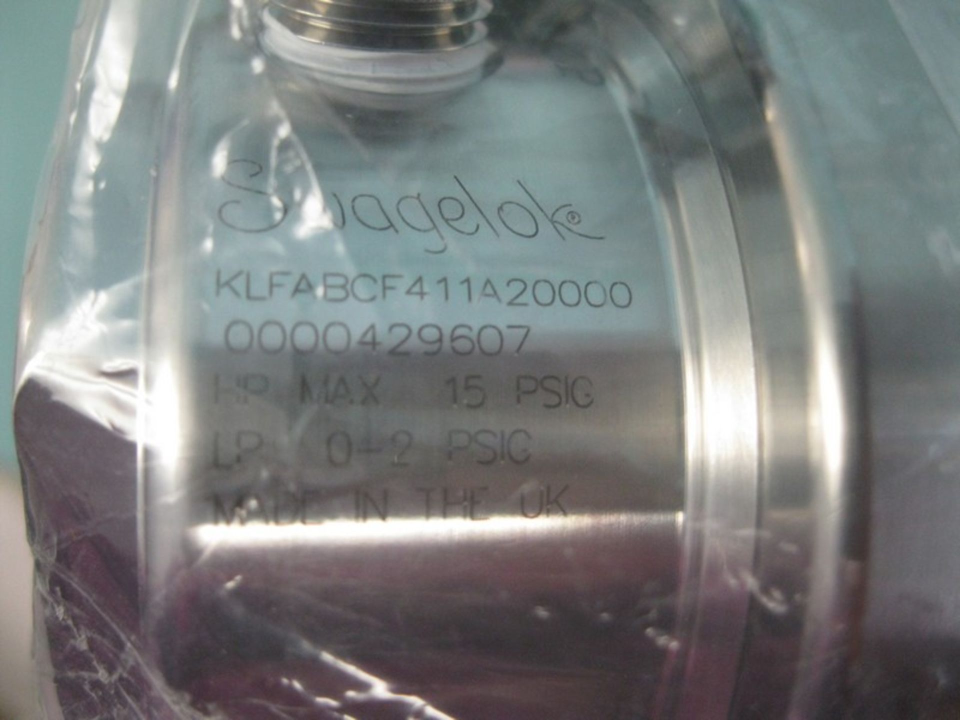 Lot (3) 1/4" Swagelok KLFABCF411A20000 Pressure Reducing Regulator KLF (NOTE: Packing and - Image 2 of 7