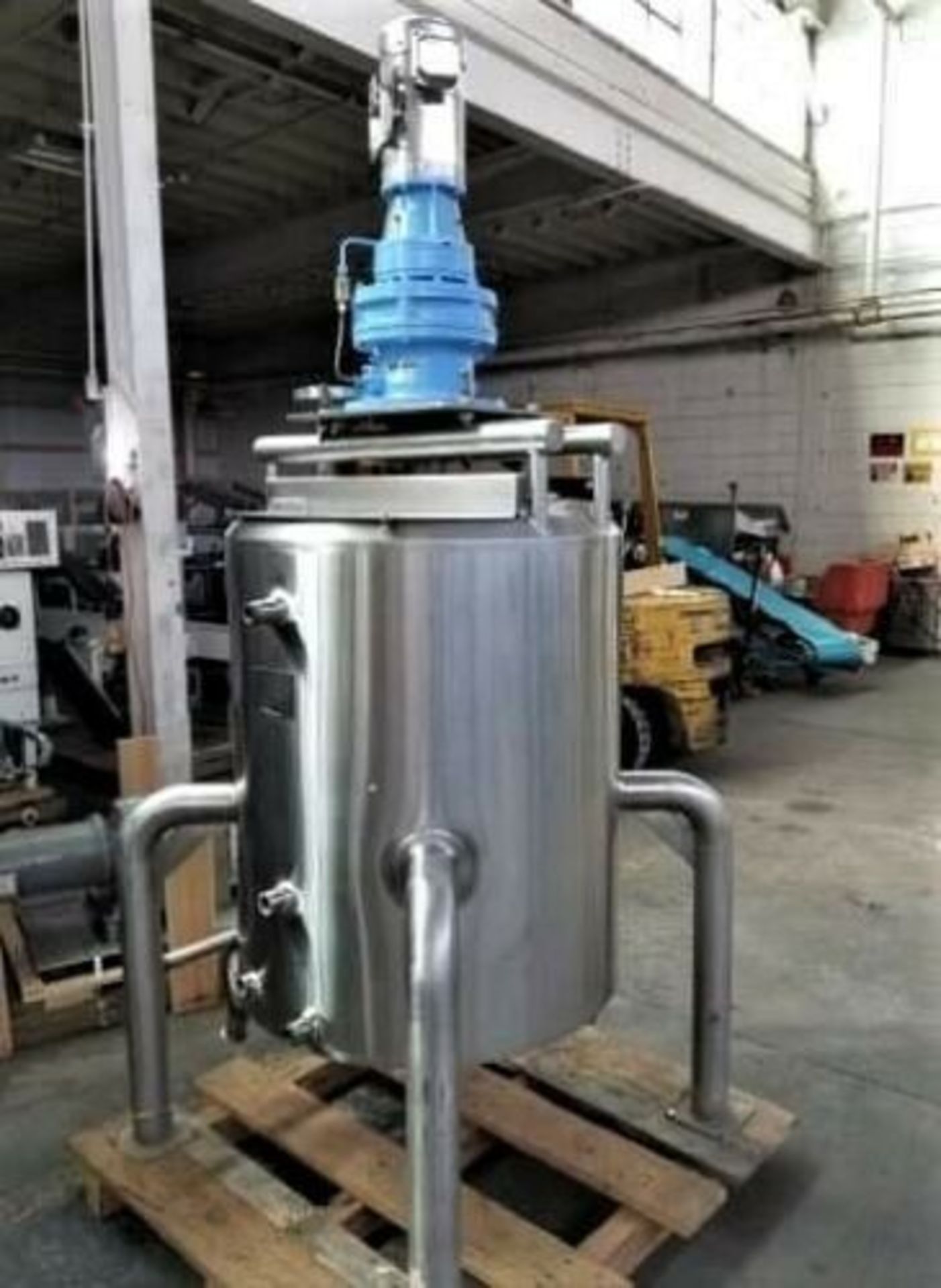 Cherry Burrell 100 Gal. Jacketed Agitated Kettle, National Board #3574, S/N E-487-90 with 2 hp S/S