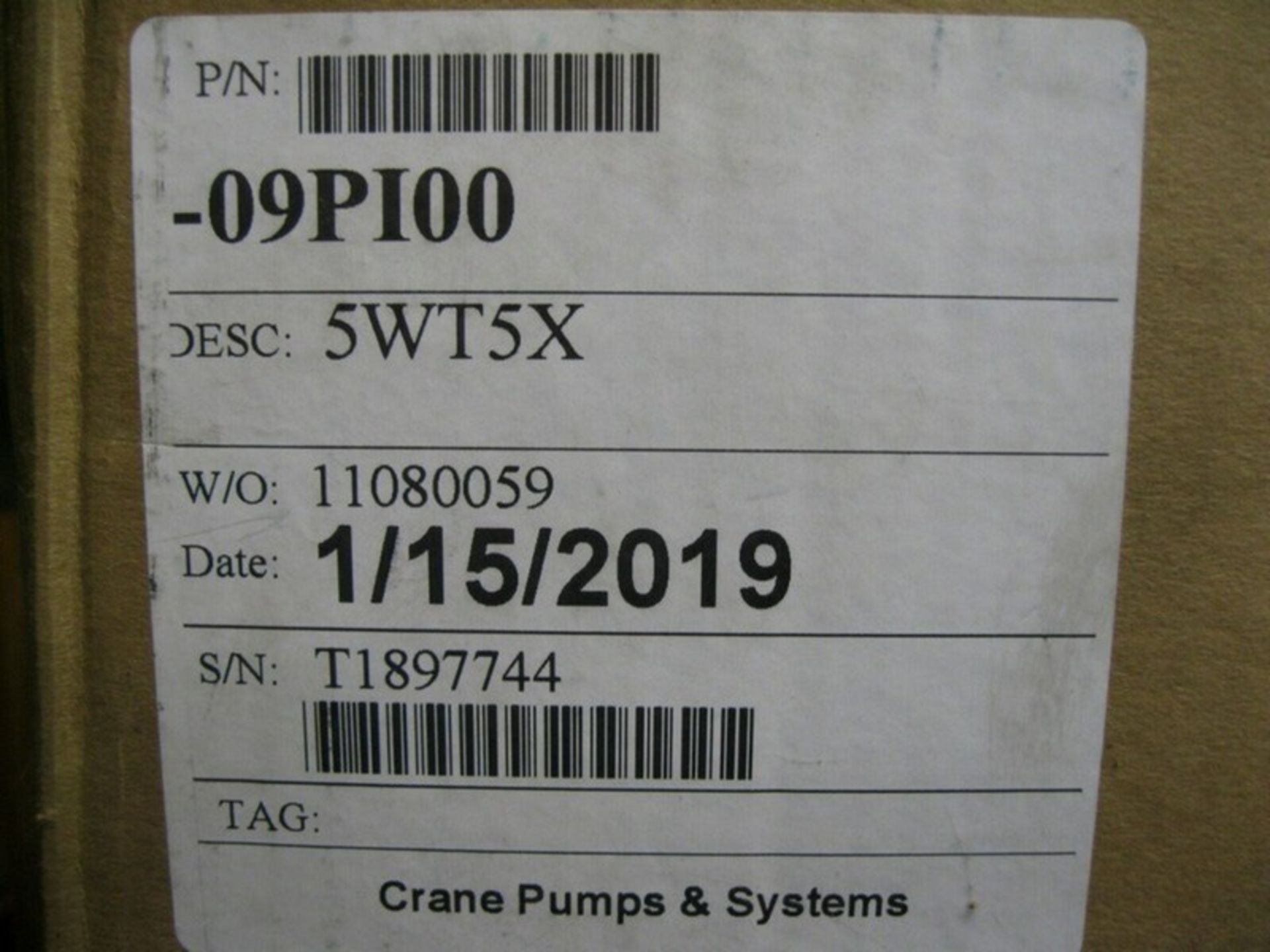 2" Crane Burks 5WT5X -09PI00 Self-Priming Centrifugal Pump 1/2 HP NEW (NOTE: Packing and - Image 7 of 8