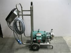 2" x 1-1/2" Alfa Laval Tri-Clover C216 Centrifugal Pump 5 HP SS Cart ((NOTE: Packing and