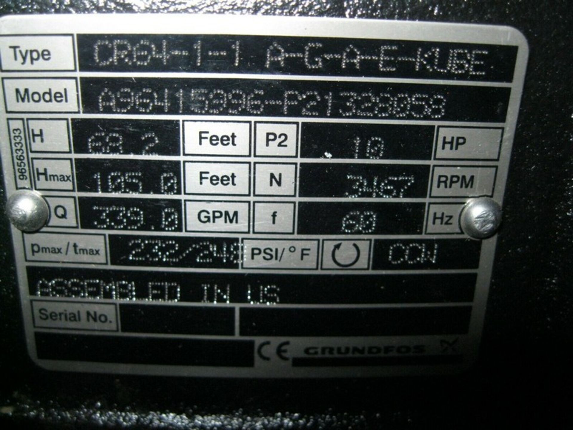 4" Grundfos CR64-1-1 Centrifugal Pump Baldor 10 HP Motor NEW - Image 2 of 6