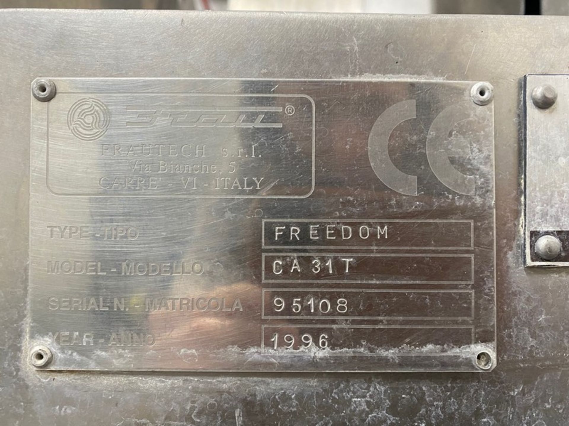 Frautech Cenrifugal Separator, Type FREEDOM, Model CA31T, S/N 95108, Mfg. Year 1996 (Loading Fee - Image 3 of 3
