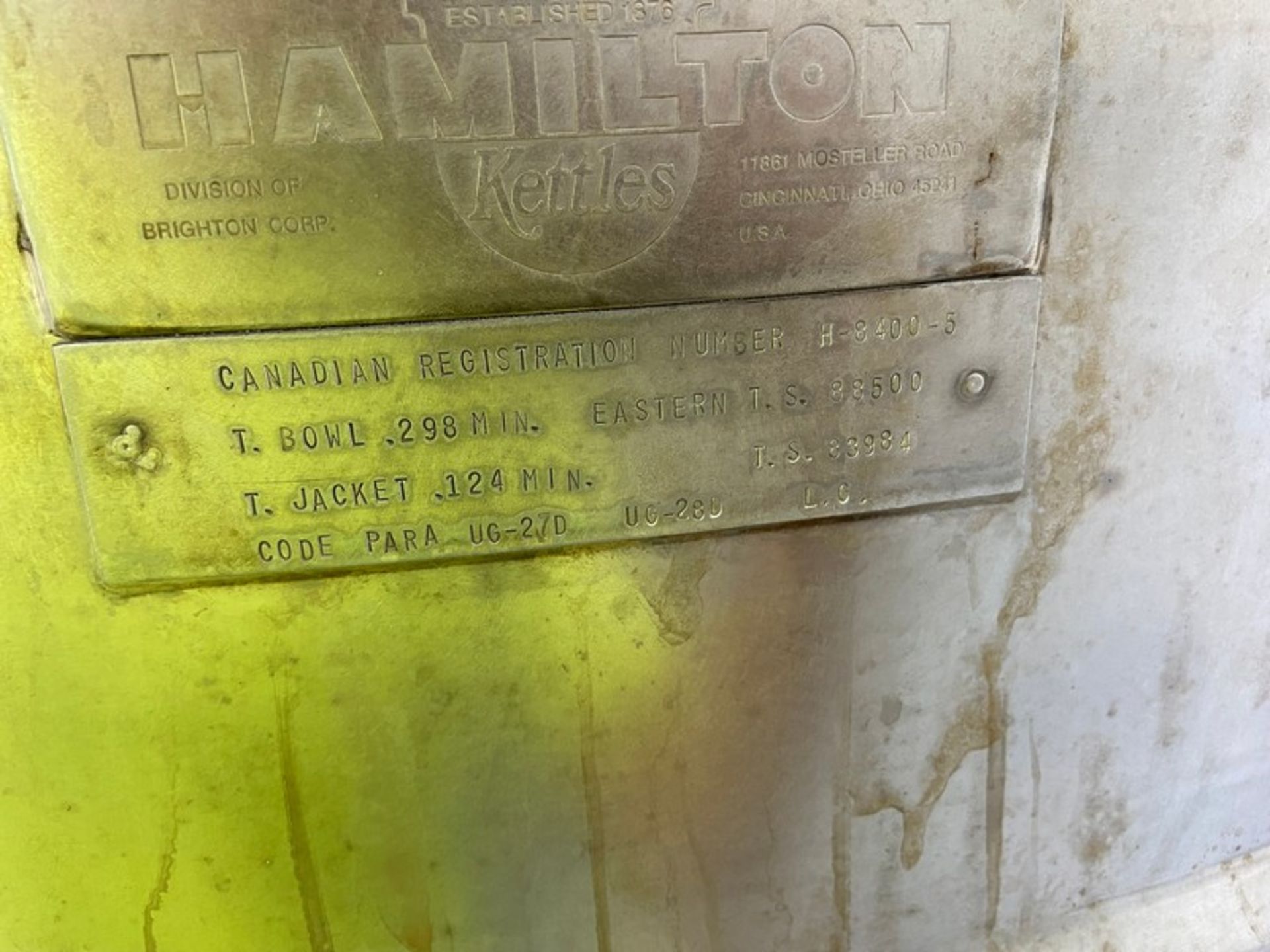 Hamilton 400 Gal. S/S Kettle, - Image 11 of 16