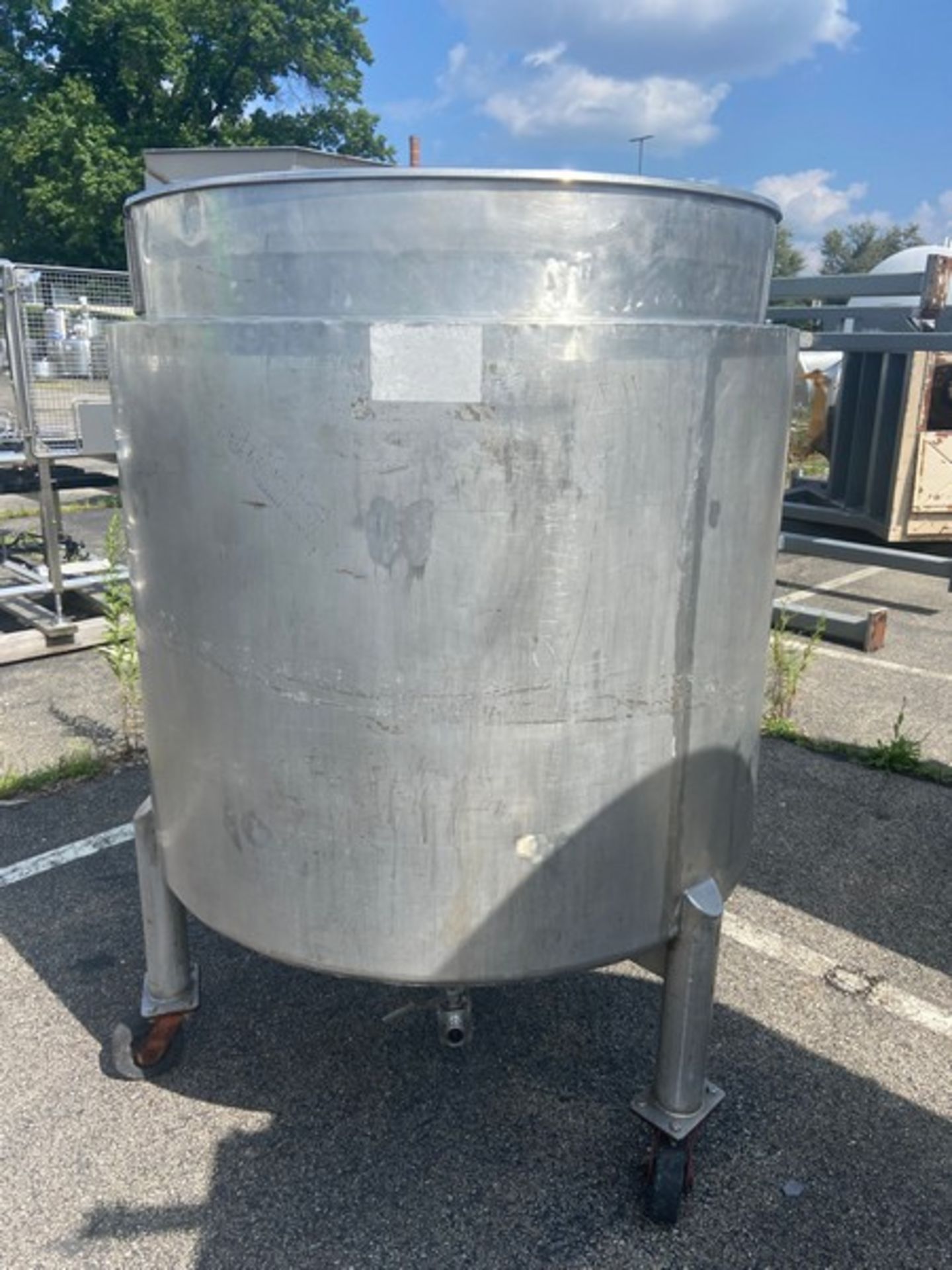 Aprox. 350 Gal. S/S Jacketed Tank, Internal Dims.: Aprox. 48” L x 45-1/2” Dia. , S/S Discharge - Bild 5 aus 6