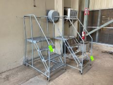 (2) Cotterman Portable Stairs, with 3- Steps, Plus Platform (LOCATED IN CRYSTAL CITY, TX)