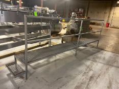 S/S Platform, with S/S Grating, with Handrails, Overall Dims.: Aprox. 14 ft. L x 16" H (LOCATED IN
