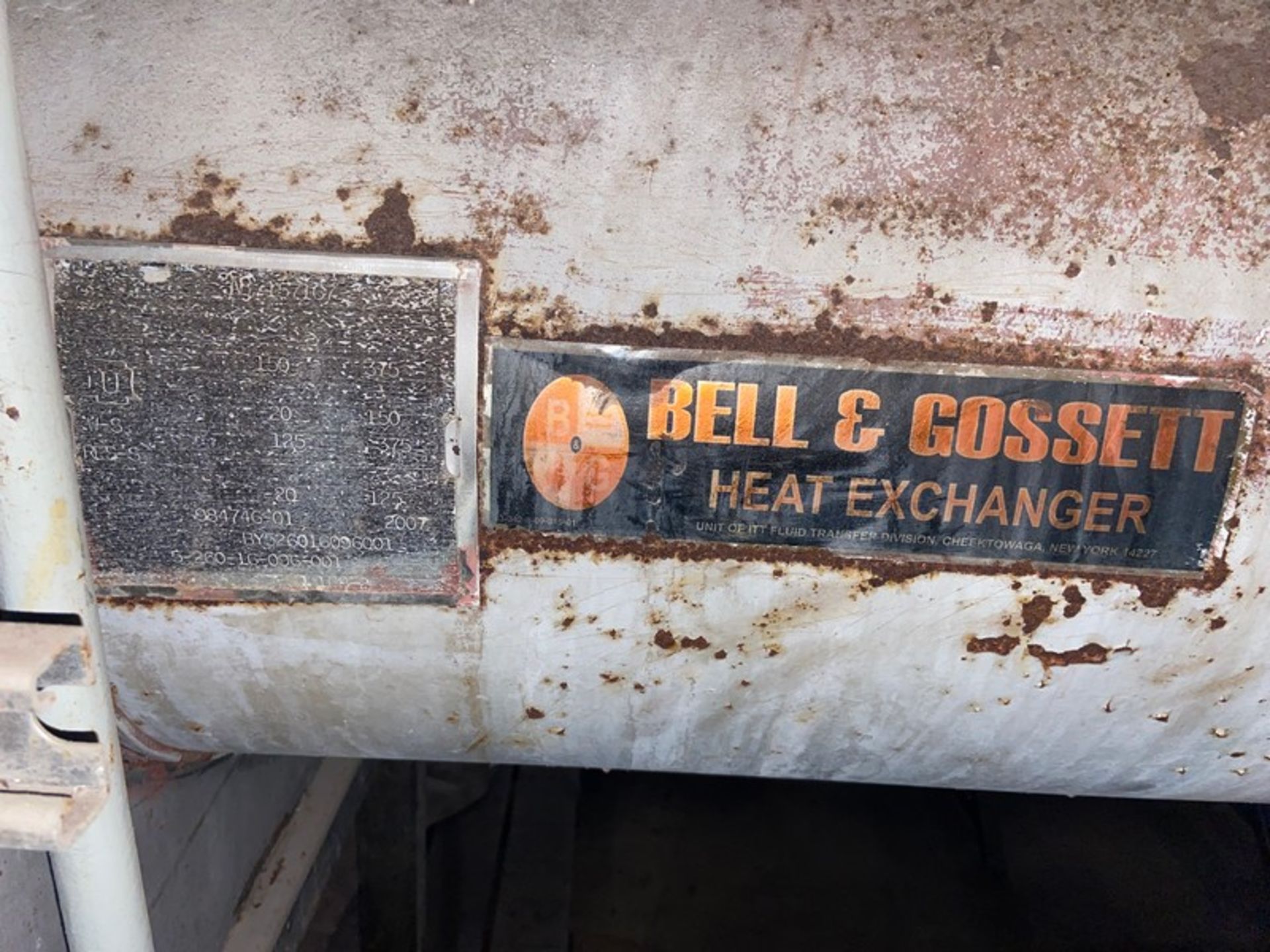 2007 Bell & Gossett Shell & Tube Heat Exchanger, with Related Steam Valving, Includes Odessa 5 hp - Image 10 of 22