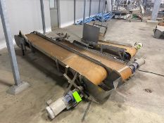 (3) Straight Sections of Conveyor, with Aprox. 18" W Belt, with Electric Drives, Mounted on S/S