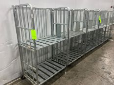 (3) Aluminum 2-Level Cage Carts, Overall Dims.: Aprox. 39" L x 29" W x 68-1/2" H (LOCATED IN RED