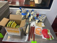 Lot of Assorted Tape Rollers, Sponges, New Knife, New Hot Pad Grips, & Kitchen Utensils (LOCATED