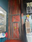 Beautiful Dual Wooden Door, Man Walk Thru Frame, Internal Dims.: Aprox. 54" W x 128" H, with Small