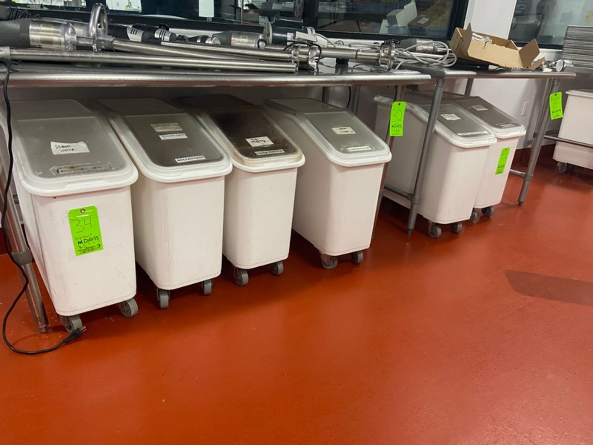 (6) Plastic Ingredient Bins, Mounted on Casters (LOCATED IN RED HOOK BROOKLYN, N.Y.)