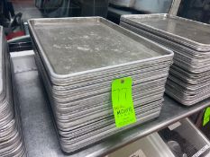 (35) Baking Pans, Internal Dims. of Pans: Aprox. 24" L x 16-1/2" W x 3/4" Deep (LOCATED IN RED