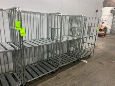 (3) Aluminum 2-Level Cage Carts, Overall Dims.: Aprox. 39" L x 29" W x 68-1/2" H (LOCATED IN RED