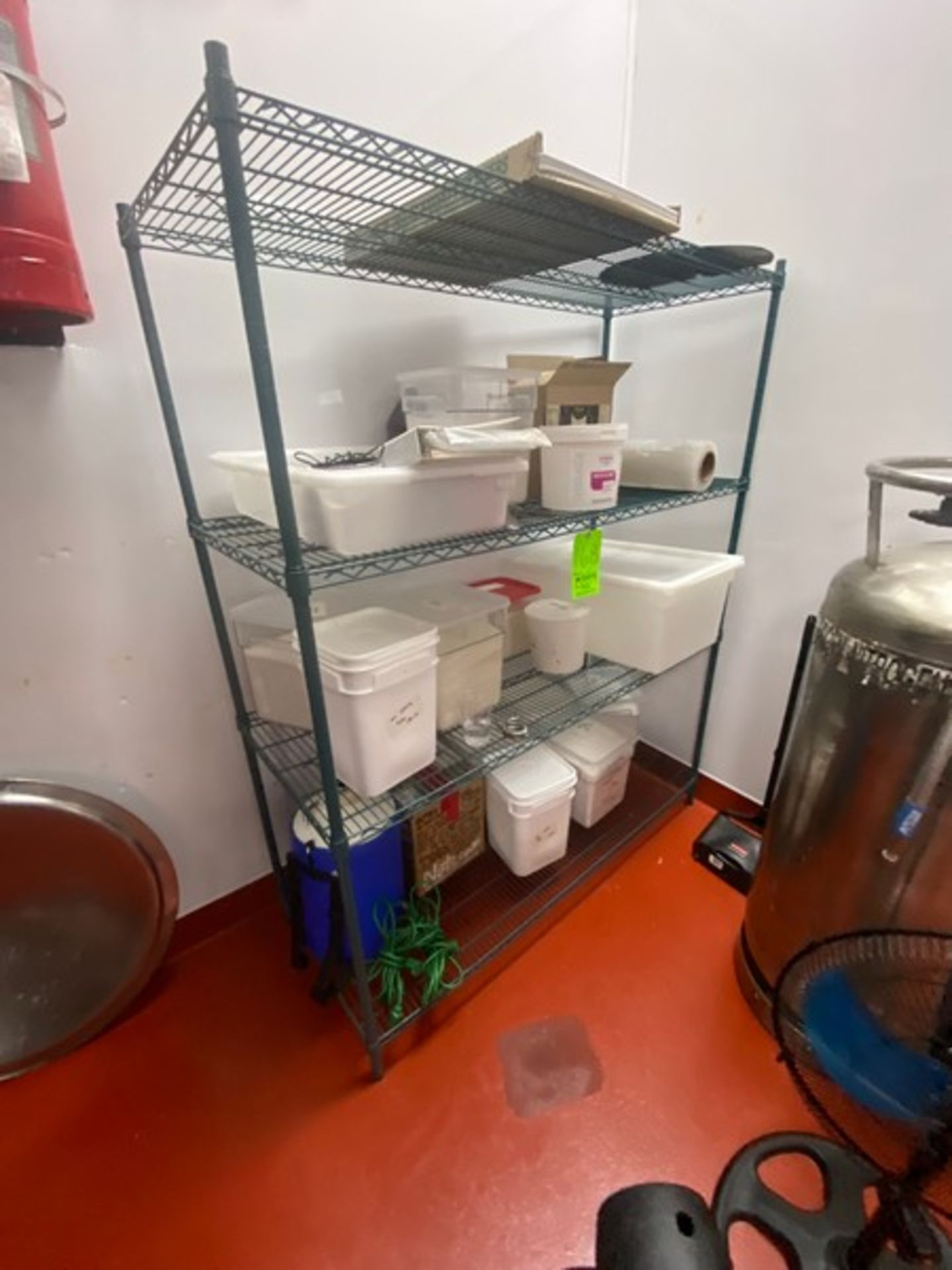 Wire Shelving Unit, with Contents, Includes Plastic Bins & Other Present Contents (LOCATED IN RED