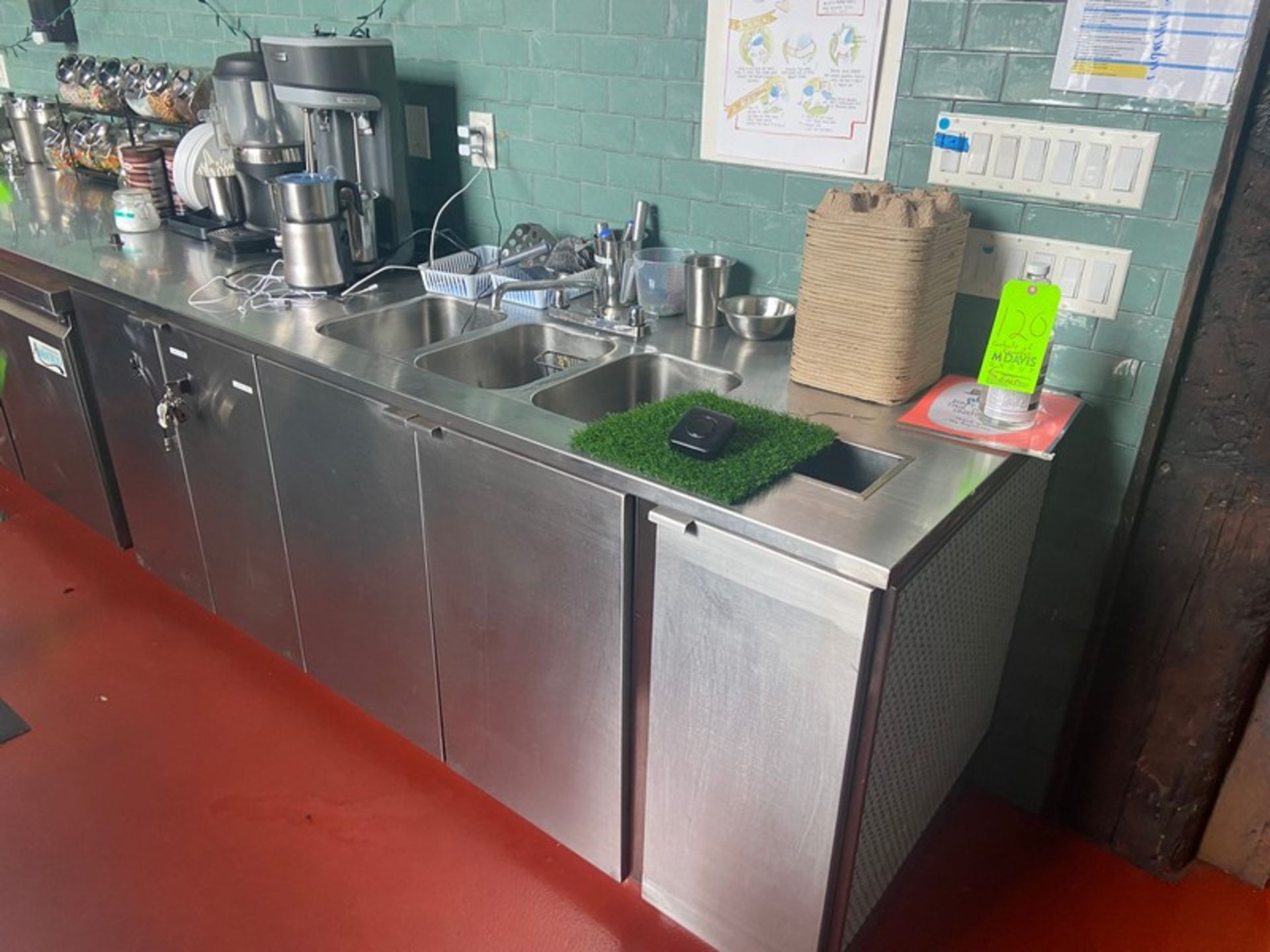 S/S Scoop Shop Counter, Overall Dims.: Aprox. 120" L x 30" W x 36"H (LOCATED IN RED HOOK BROOKLYN, - Image 3 of 4