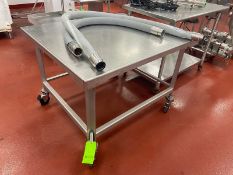 S/S Table, Overall Dims.: Aprox. 48" L x 42" W x 34-1/2" H, Mounted on Portable Frame (LOCATED IN
