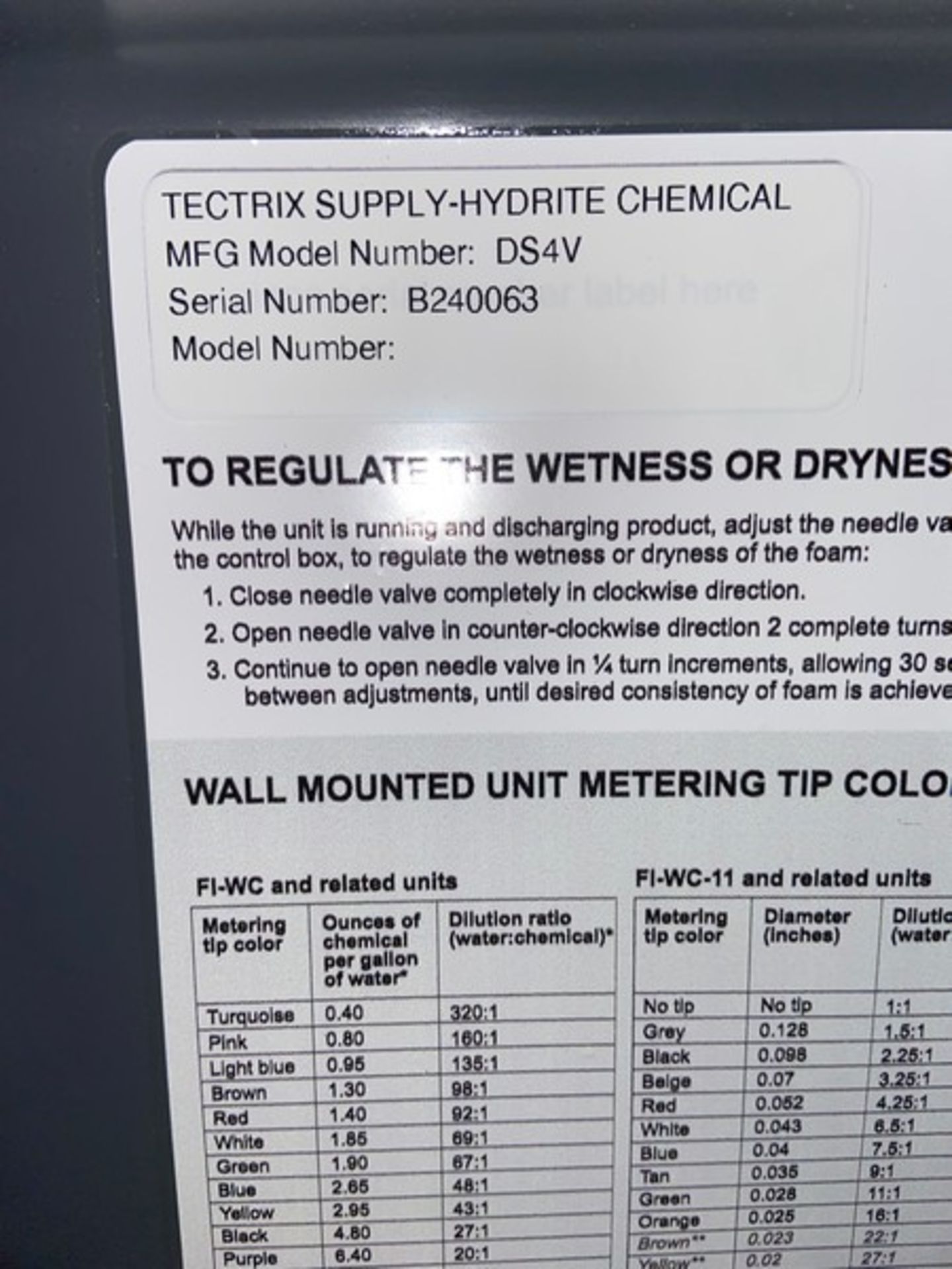 Hydrite Chemical Co. Foamer, M/N DS4V, S/N B240063, with Bottom Foaming Nozzel (LOCATED IN RED - Image 5 of 5