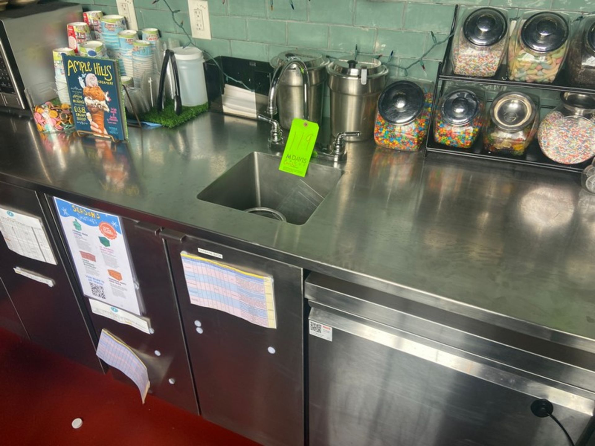 S/S Scoop Shop Counter, Overall Dims.: Aprox. 120" L x 30" W x 36"H (LOCATED IN RED HOOK BROOKLYN, - Image 4 of 4