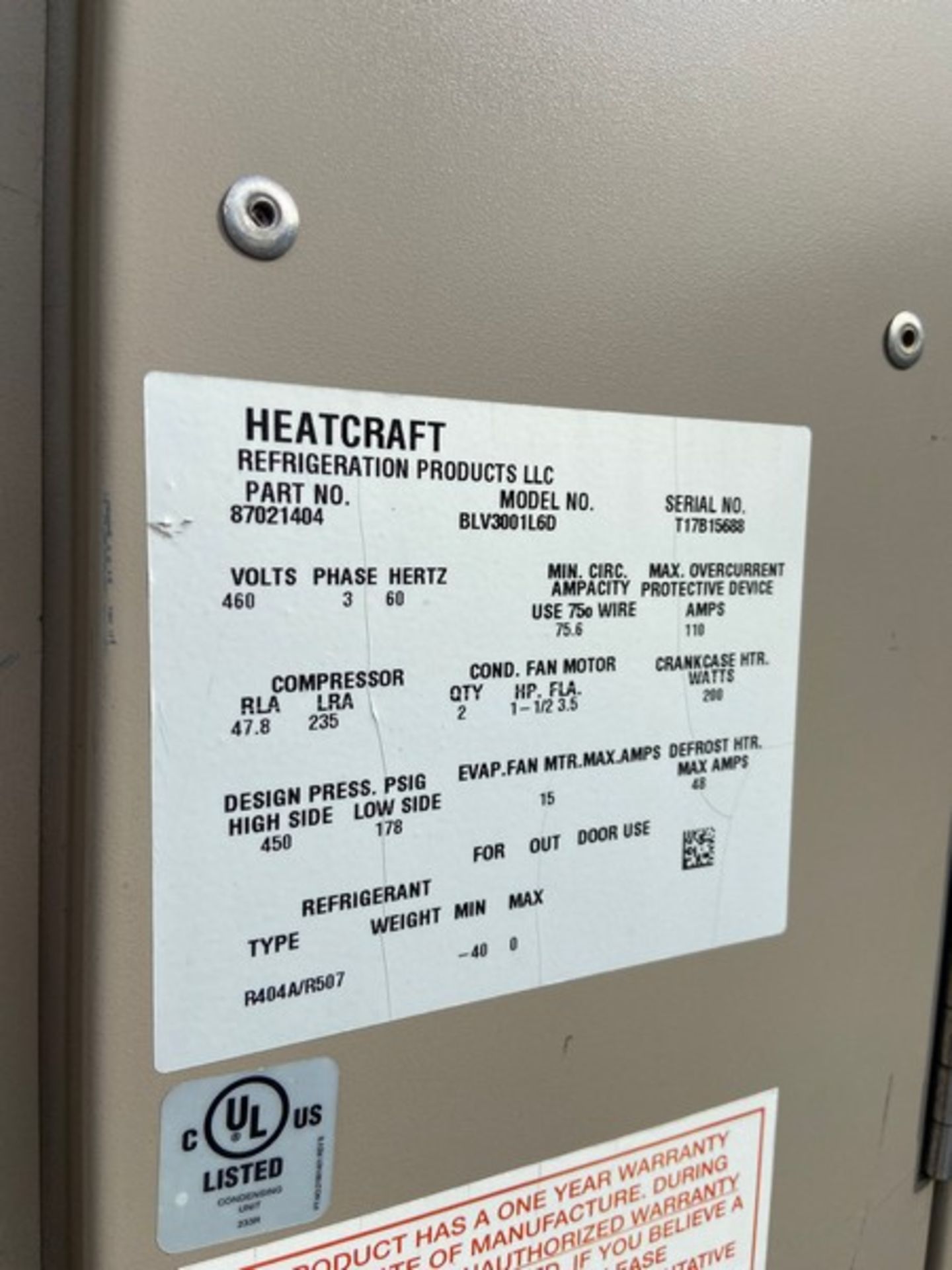 Walk-In Blast Freezer, Overall Dims.: Aprox. 35 ft. L x 14 ft. W x 11 ft. H, with (2) Bohn 3-Fan - Bild 10 aus 12