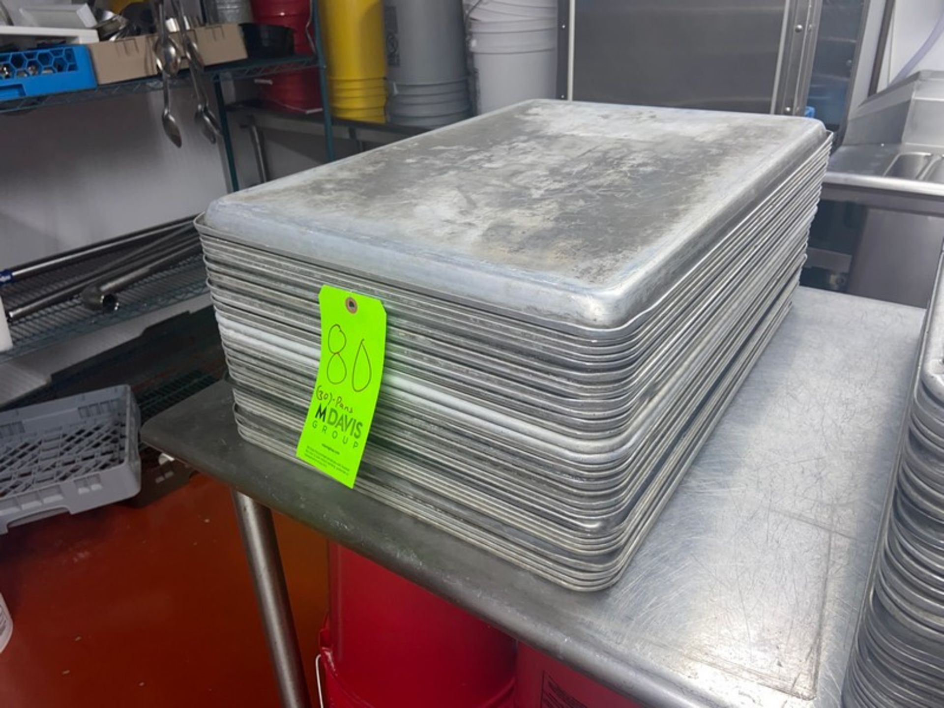 (30) Baking Pans, Internal Dims. of Pans: Aprox. 24" L x 16-1/2" W x 3/4" Deep (LOCATED IN RED - Image 2 of 3