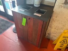 Wooden Trash Can Receptical with Metal Top, Overall Dims.: Aprox. 32" L x 28" W x 35" H (LOCATED