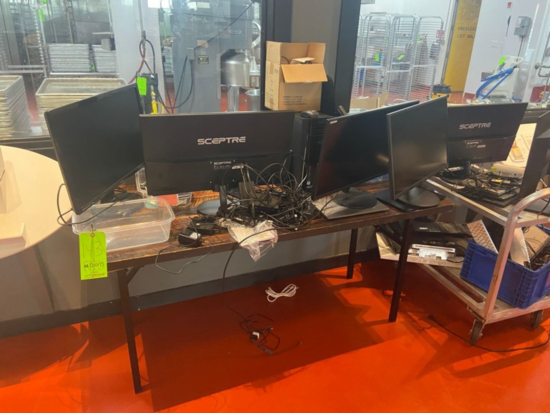 Assorted Sceptre Computer Monitors & Tower, with Cart (LOCATED IN RED HOOK BROOKLYN, N.Y.)