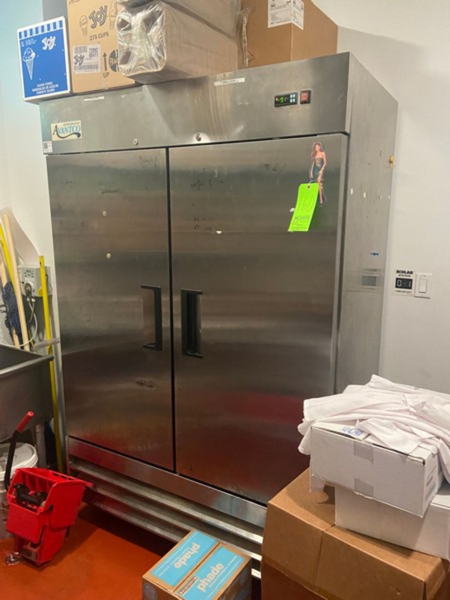 Avantco 2-Door S/S Freezer, Mounted on Casters (LOCATED IN RED HOOK BROOKLYN, N.Y.)