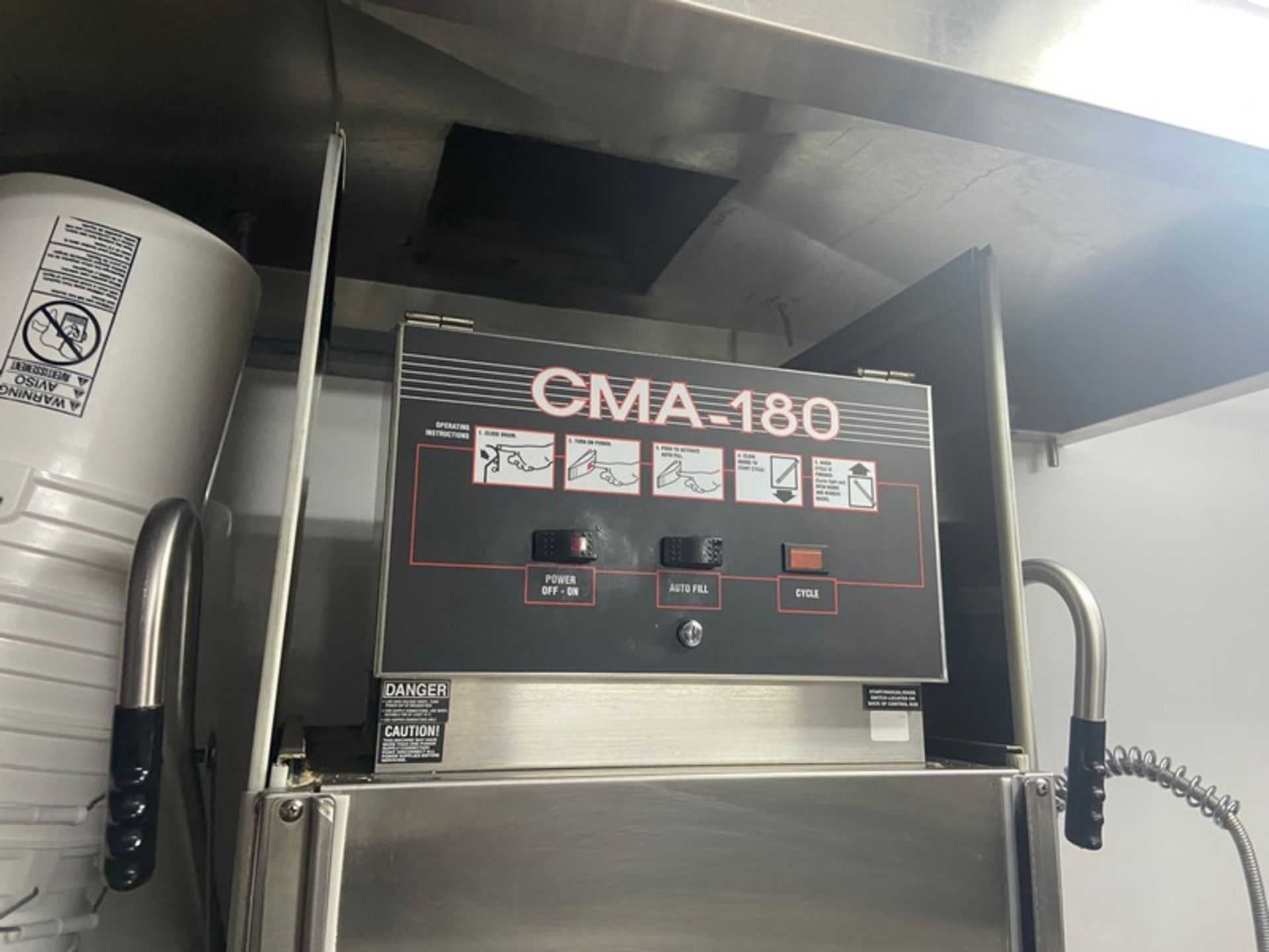 CMA S/S Dish Washer, M/N CMA-180, with S/S Infeed Counter & S/S Outfeed Counter, with Spray Nozzel & - Image 2 of 7