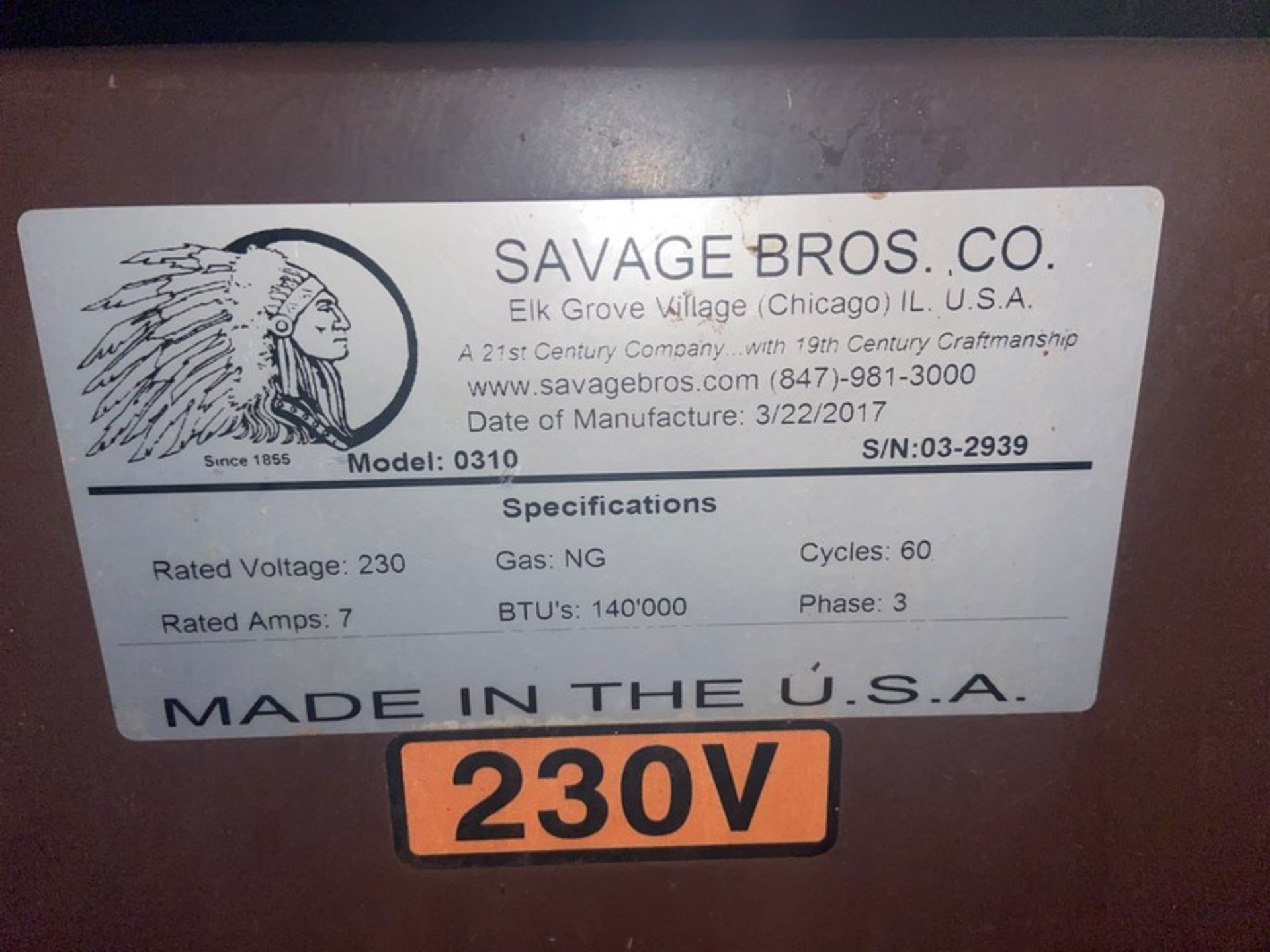 Savage Bros. Inc. S/S Fire Mixer, M/N S-92, with Copper Baffel Attachment & S/S Mixing Bowl, - Image 11 of 13