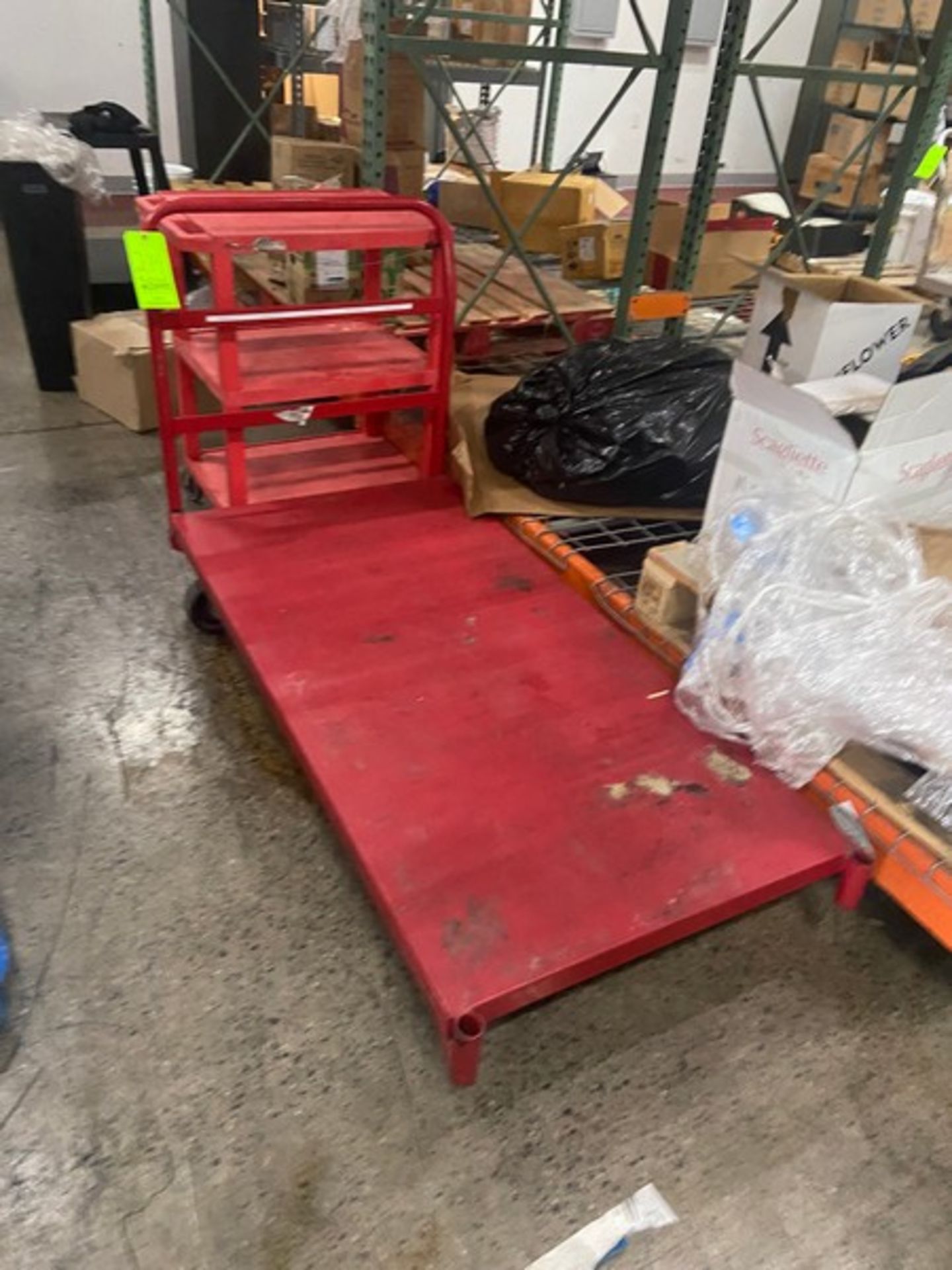 Red Push Cart, Mounted on Casters (LOCATED IN RED HOOK BROOKLYN, N.Y.)