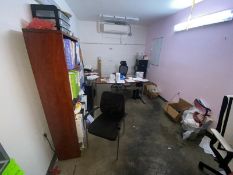 Contents of Office Area, Includes Book Shelf, Table, (2) Office Chairs, & (1) Vertical Filing