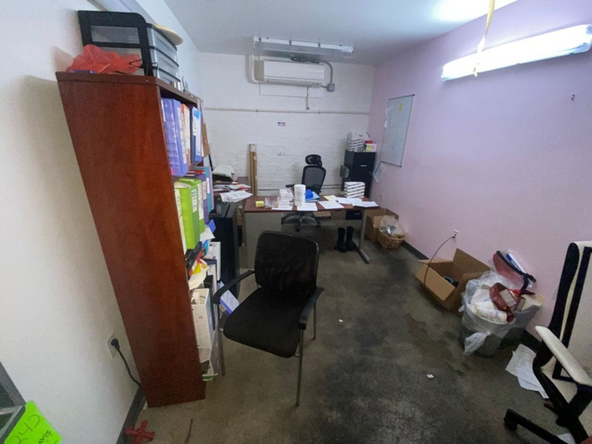 Contents of Office Area, Includes Book Shelf, Table, (2) Office Chairs, & (1) Vertical Filing