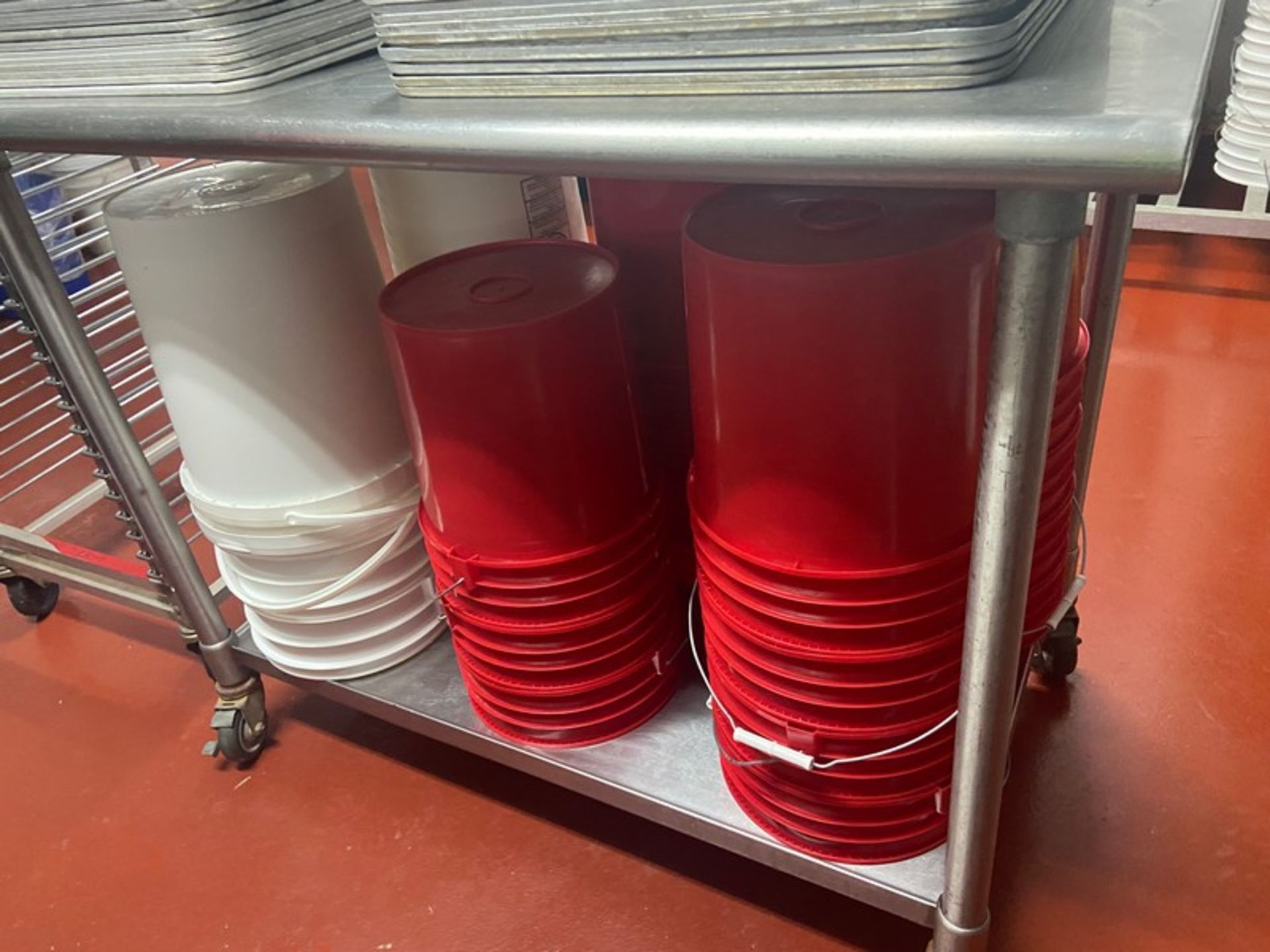 Lot of Assorted Plastic Buckets, Red & White (LOCATED IN RED HOOK BROOKLYN, N.Y.) - Image 2 of 2