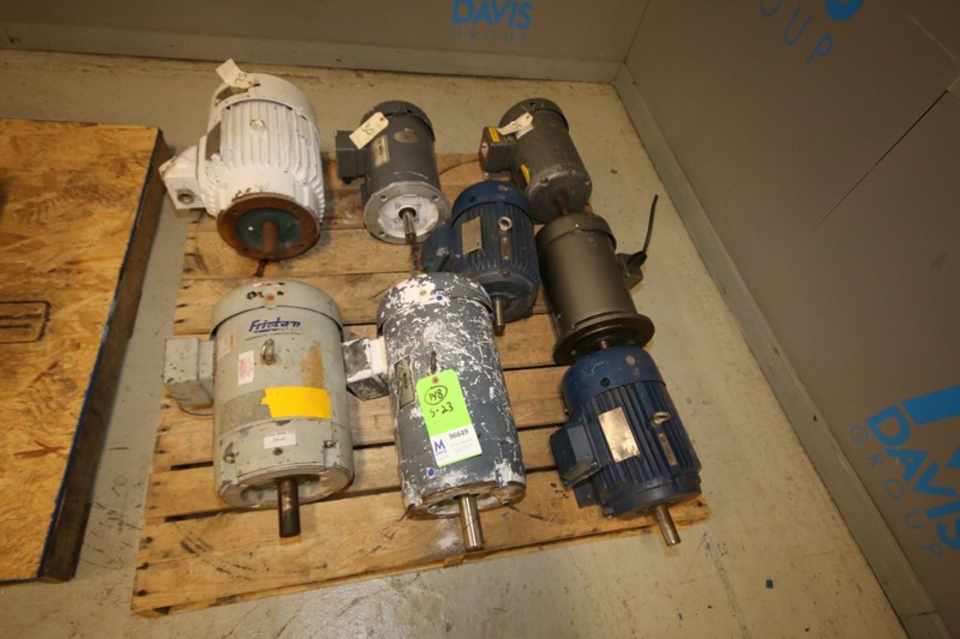 Lot of (8) Assorted Motors by Baldor, Reliance, North America, 3, 5 & 10 hp, rpm from 1745 to