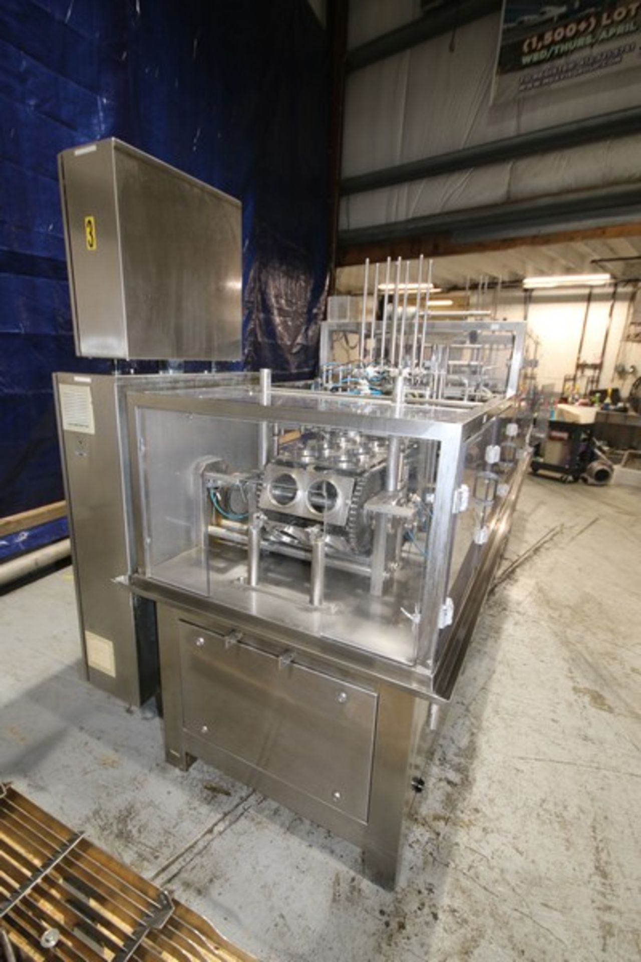 Pak Line 2-Lane S/S Cup Filler, Model PXM, SN PL710021 with S/S Plates with Aprox. 4-1/2" Dia. - Bild 8 aus 15