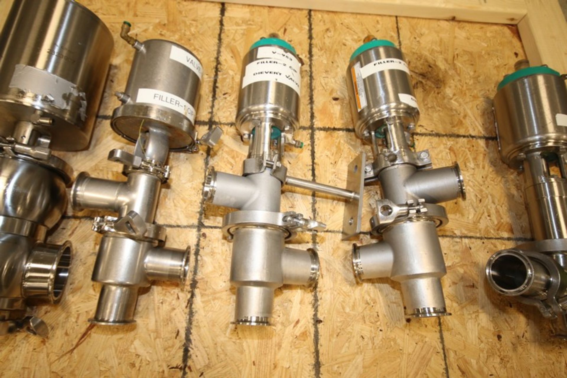 Lot of (5) Tri Clover Model 761, Sudmo & Other 2" and 3" - 3 Way Clamp Type S/S Air Valves (INV# - Bild 3 aus 4