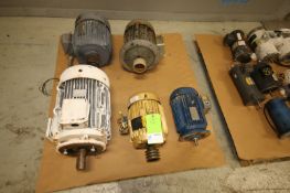 Lot of (5) Assorted Motors by Baldor, Leeson SEW & Katt, with 3, 7.5 & 20 hp, rpm from 1735 to