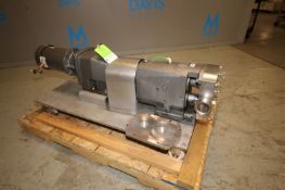 Alfa Laval Positive Displacement Pump, Model SRUSNDL, SN 01-8-9533A, with 3" CT S/S Head, Rotors,