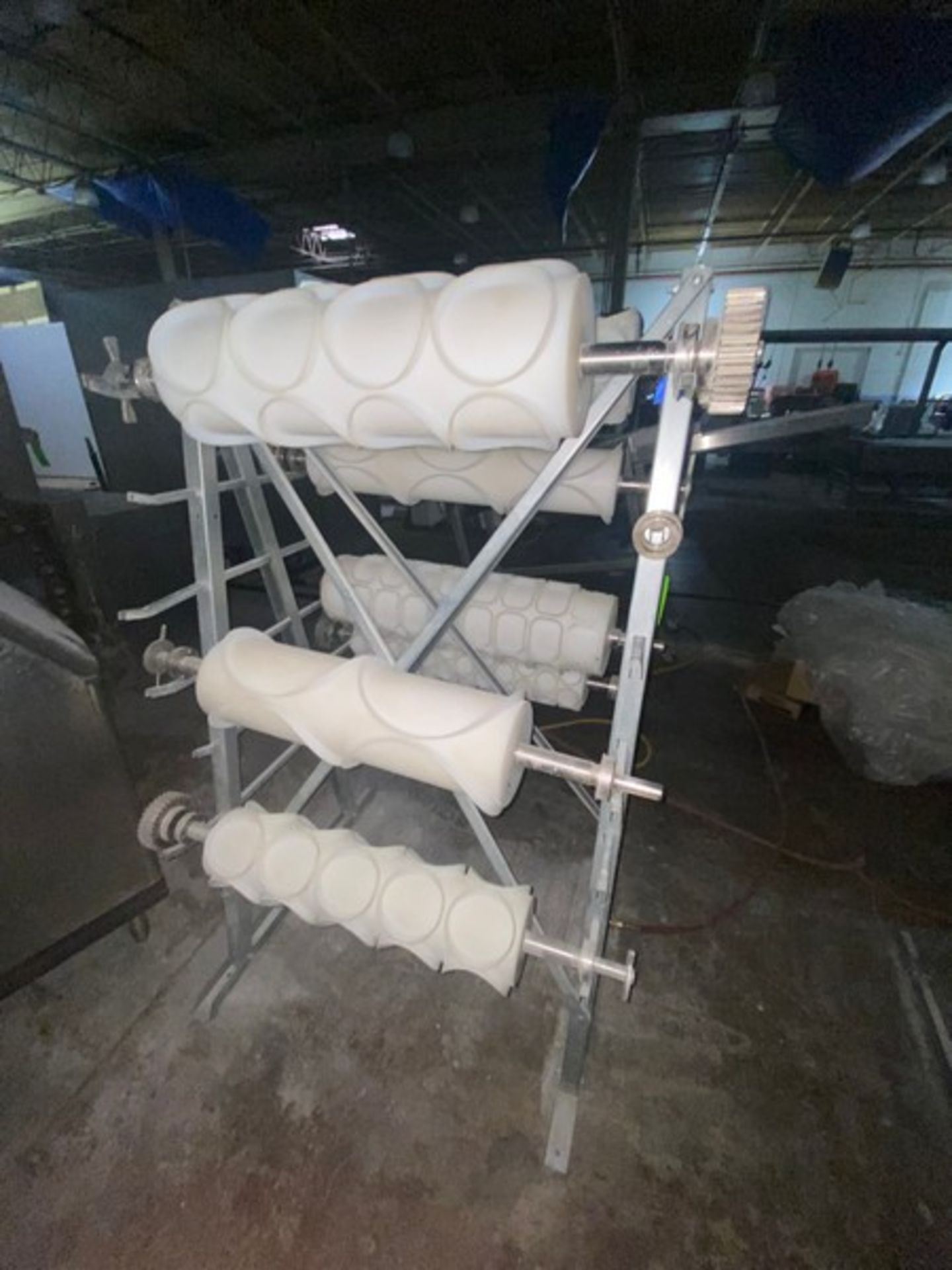 (6) Forming Rolls of Tromp Line, Includes Round & Oval Pita Rolls, Includes Aluminum Rack (LOCATED - Image 4 of 4