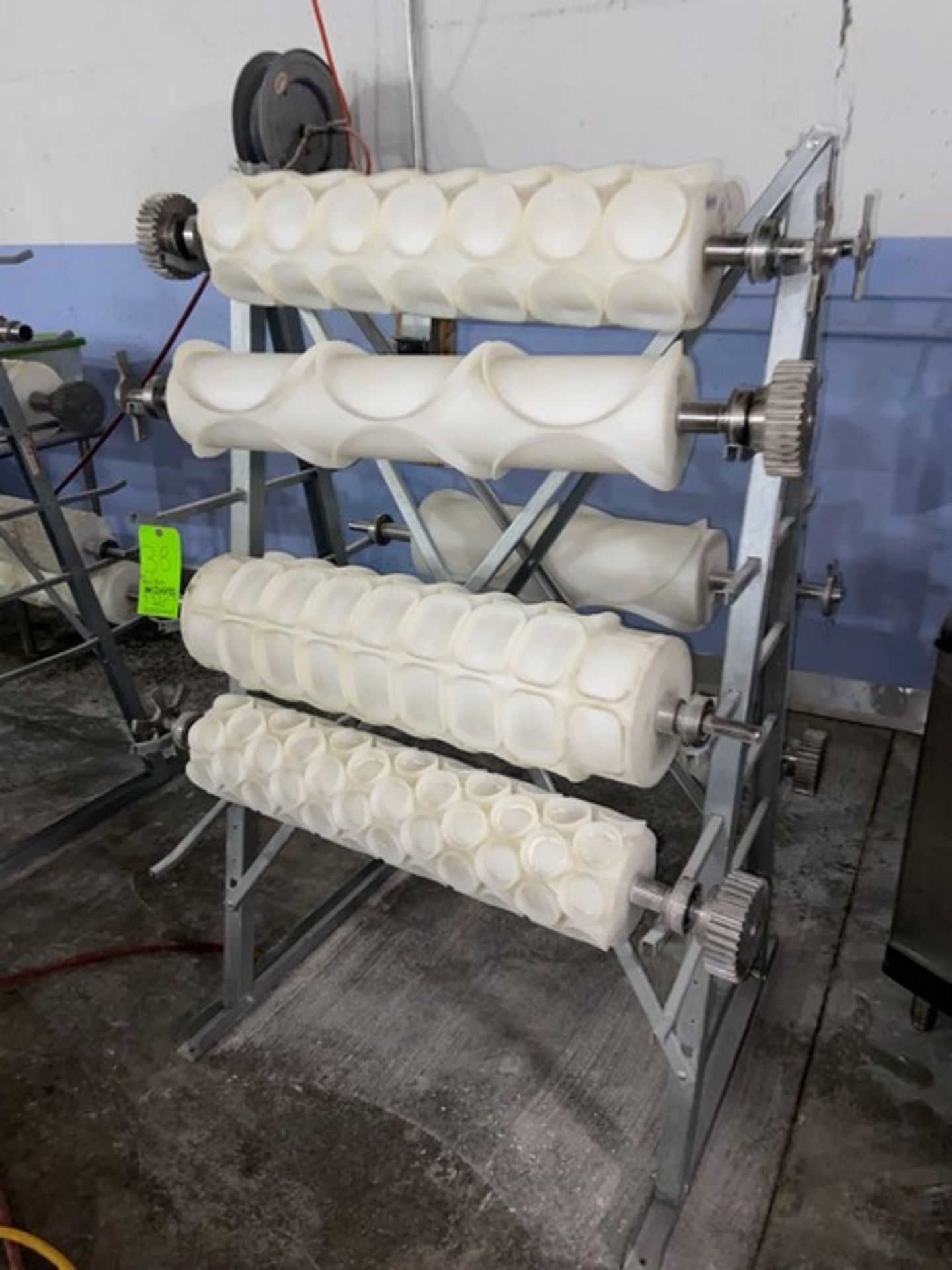 (6) Forming Rolls of Tromp Line, Includes Round & Oval Pita Rolls, Includes Aluminum Rack (LOCATED - Image 2 of 4