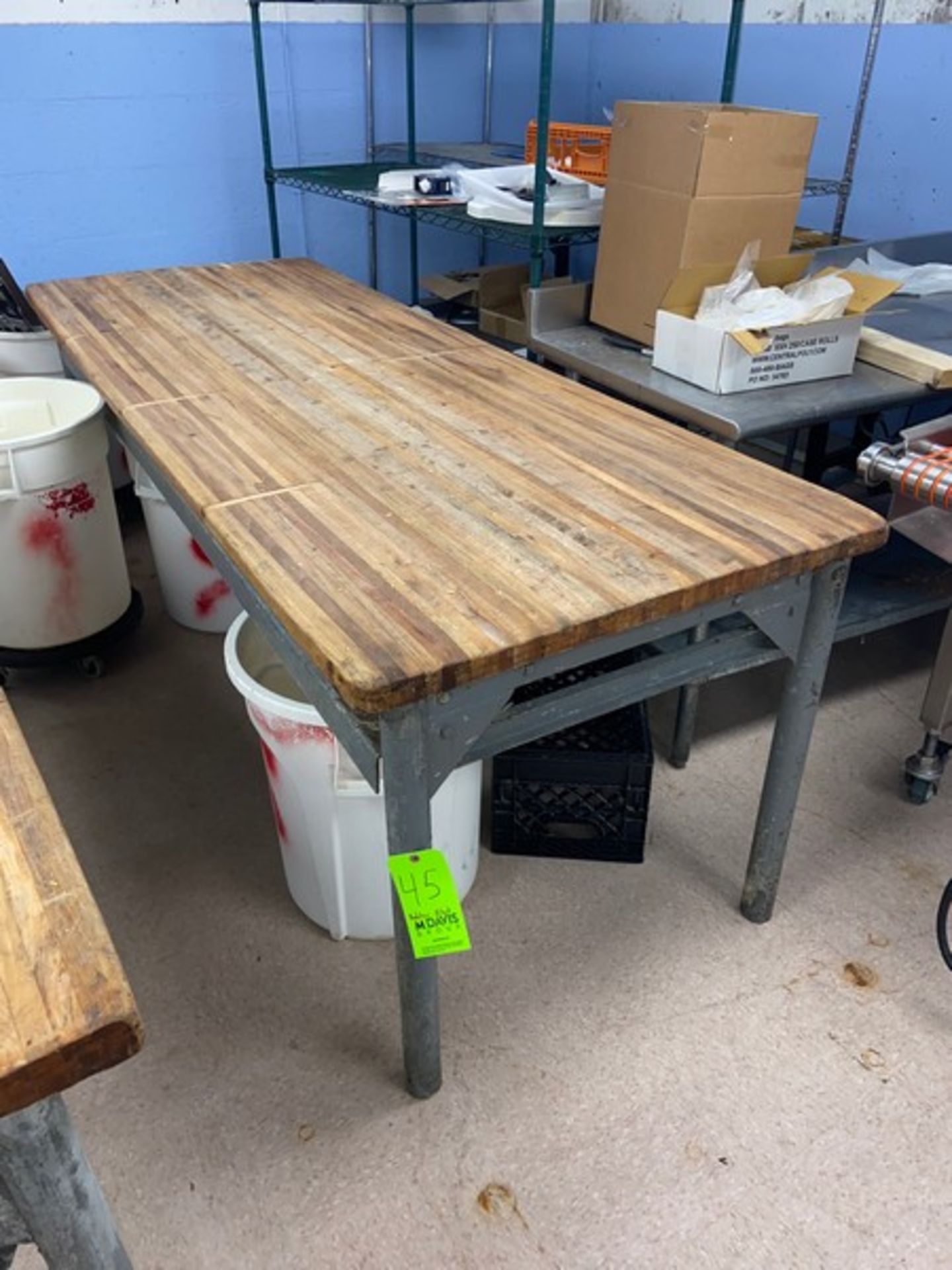 Butcher Block Table Top, Overall Dims.: Aprox. 8 ft. L x 36.5" W x 34" H (Table Top to Floor) (
