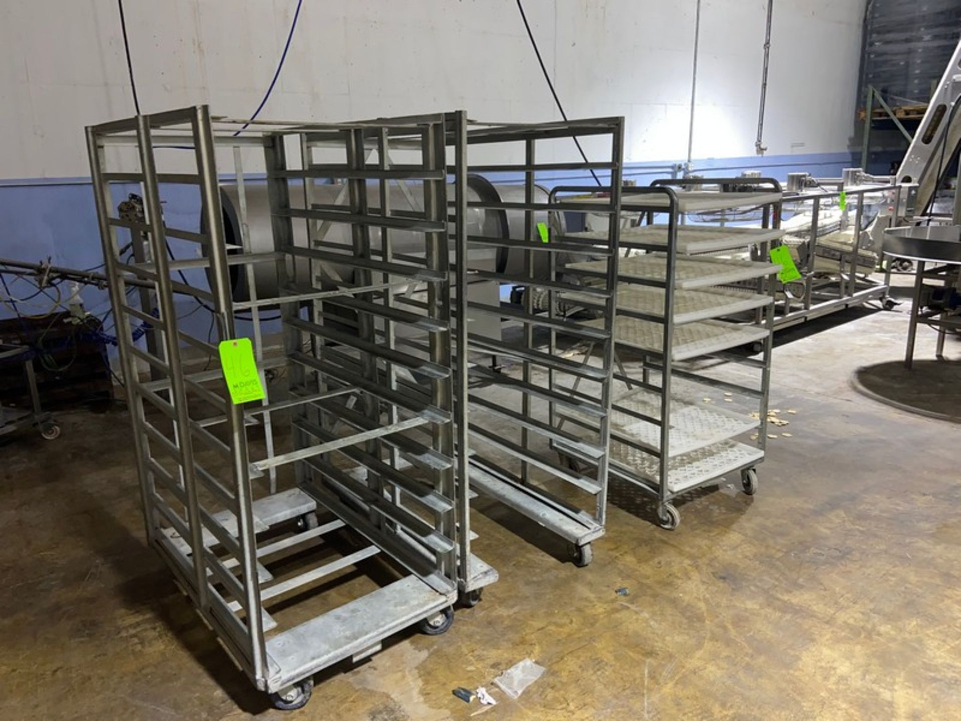 (2) Aluminum Double Racks & (1) Rack with Plastic Trays (LOCATED IN HILLSIDE, N.J.)