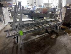 (4) Sections of Roller Conveyor, Aprox. 10 ft. L x 15.5" W, Mounted on Mild Steel Frame (LOCATED IN