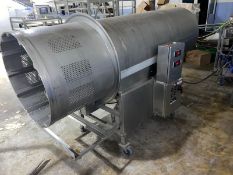 S/S Tumbler, Dims. of Tumbler: Aprox. 95" L x 30" Dia., Mounted on S/S Portable Frame (LOCATED IN