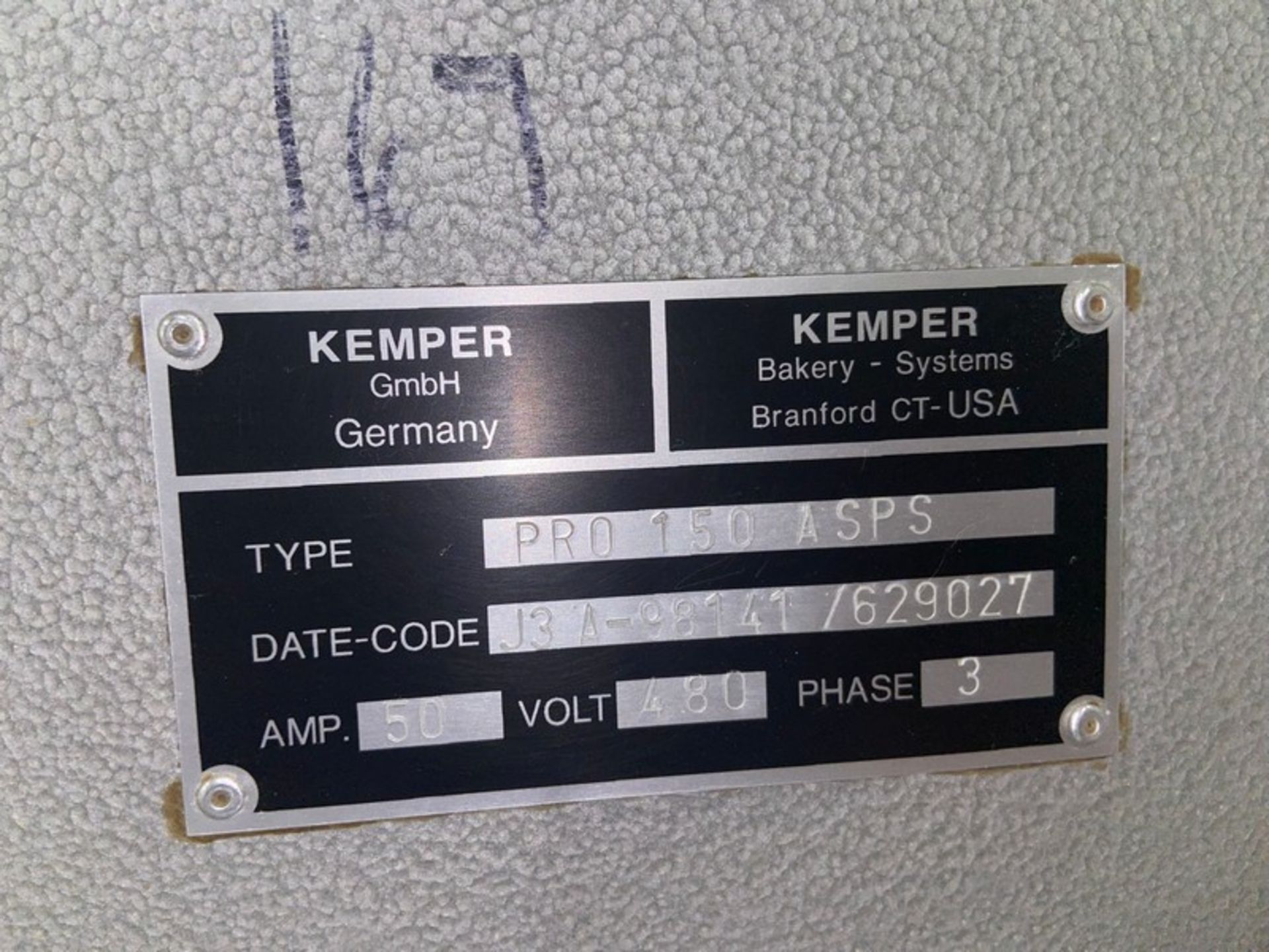 Kemper S/S Dough Mixer, Type: PRO 150 ASPS, Date-Code: J3A-98141/629027, 480 Volts, 3 Phase, with - Image 9 of 13