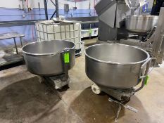 (2) S/S Portable Mixing Bowl, Aprox. 39" Dia. x 18" Deep, Mounted on Portable Frame (LOCATED IN