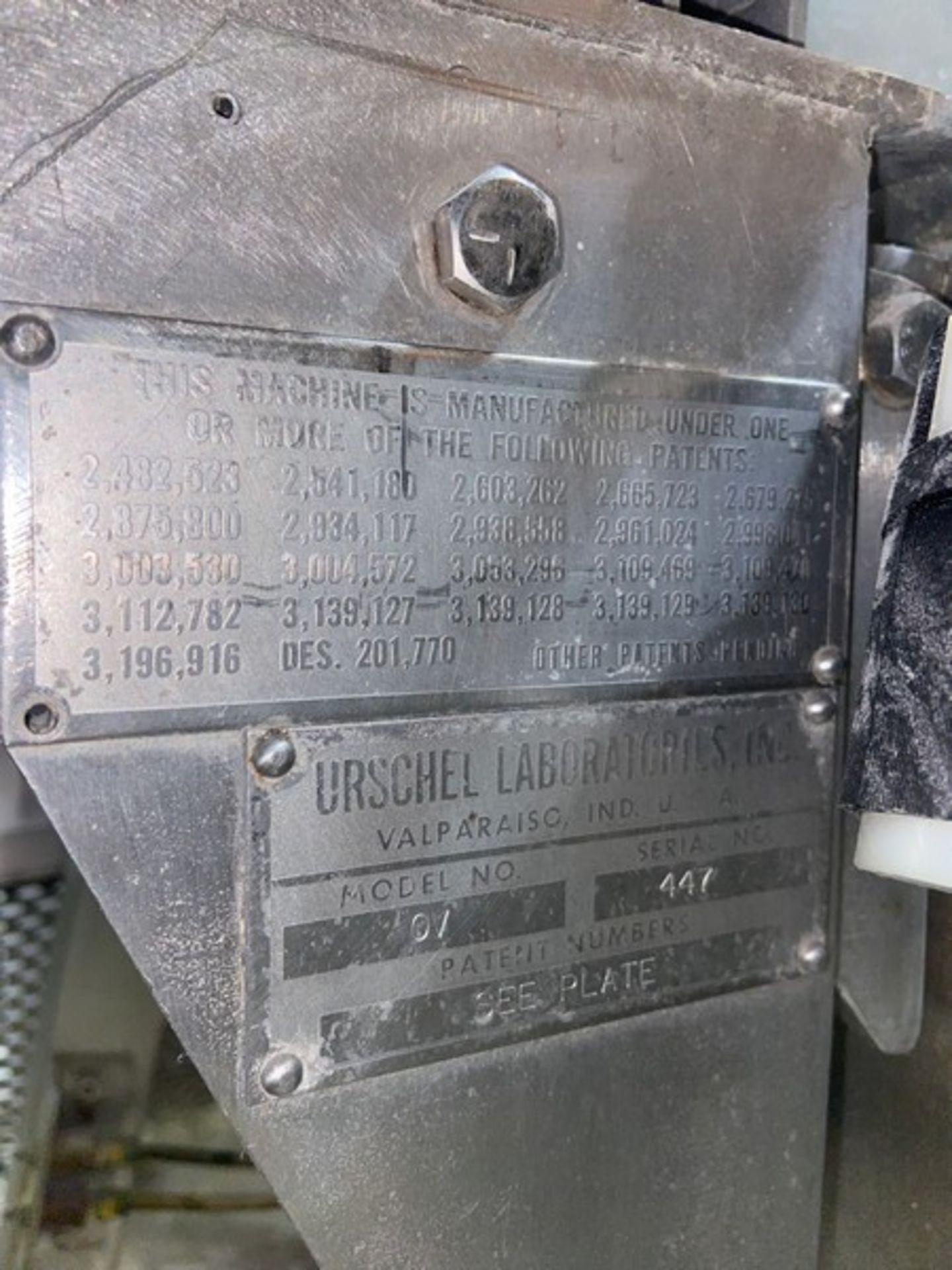 Urschel S/S Slicer, M/N OV-51, S/N 79081, with 2 hp S/S Clad Motor, Mounted on S/S Portable Frame ( - Bild 7 aus 13